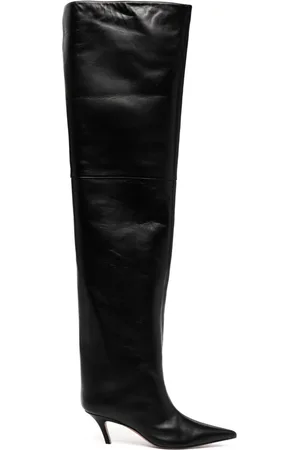 Amina Muaddi Fiona thigh high boots