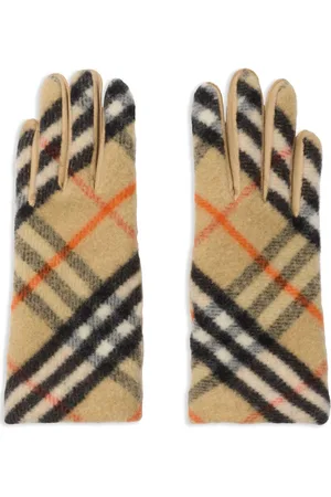 Burberry Check-pattern wool gloves