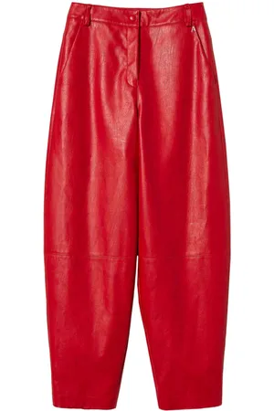 Twin-Set Tapered faux-leather trousers