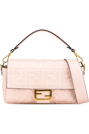 Fendi 2000-2010 Zucca Embossed Leather Baguette satchel