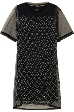Twin-Set Embroidered tulle mini dress