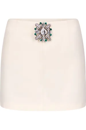 AREA Brooch-detail mini skirt
