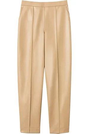 Twin-Set Faux-leather straight-leg trousers