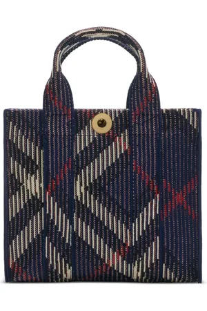 Burberry Mini Check knitted tote bag
