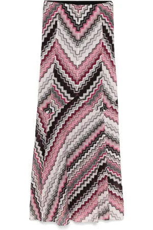 Missoni Zigzag-pattern lamé maxi skirt