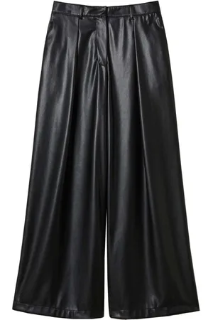 Twin-Set Wide-leg faux-leather trousers