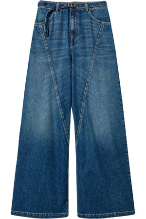 Twin-Set Wide-leg belted jeans