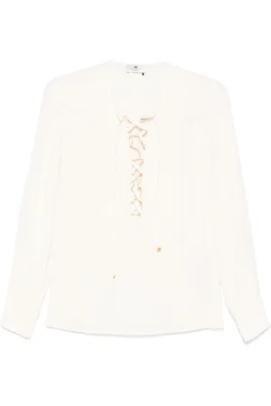 Elisabetta Franchi Lace-up georgette blouse