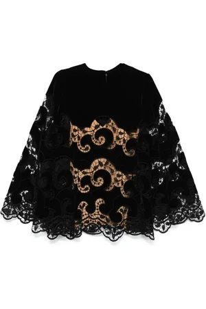 Elie saab Lace-embroidered velvet blouse