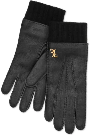 BILLIONAIRE Embossed leather gloves
