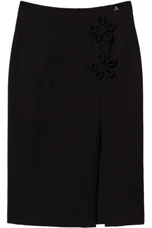 Twin-Set Floral-appliqué skirt