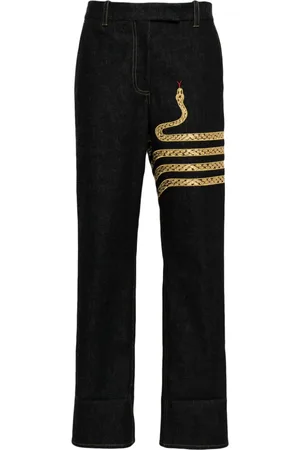 Thom Browne Snake-embroidered chino jeans