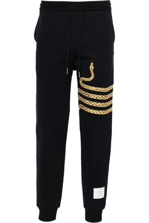 Thom Browne Snake-embroidery cotton track pants