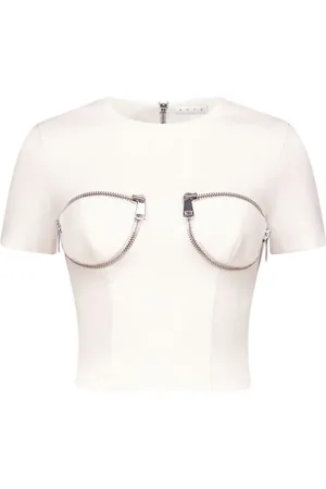 AREA Zipper bustier cup T-shirt