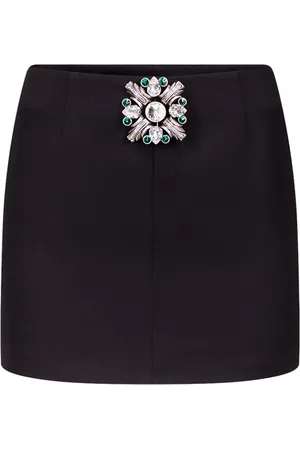 AREA Brooch-detail mini skirt