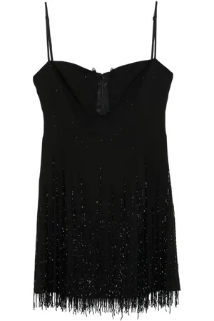 NISSA Fringe-detail mini dress