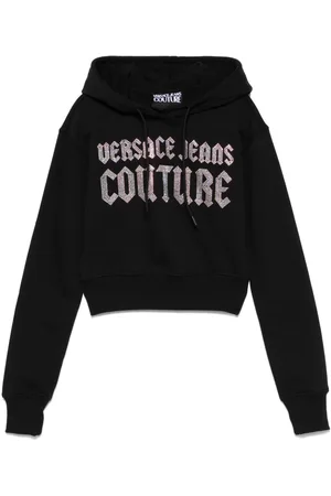 VERSACE Rhinestone-logo hoodie