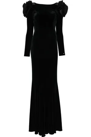 NISSA Backless velvet maxi dress
