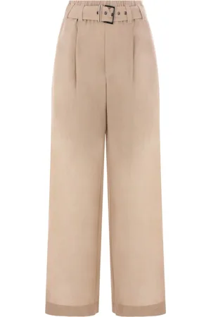 Brunello Cucinelli Belted gauze trousers