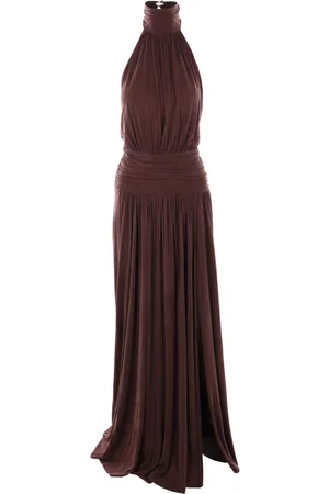 Elisabetta Franchi Jewelled bow jersey maxi dress