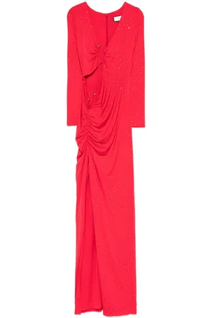 NISSA Crystal-embellished maxi dress
