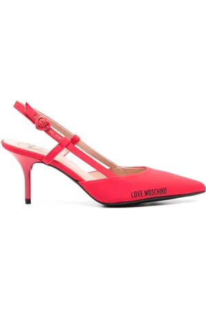 Moschino 75mm logo-print pumps