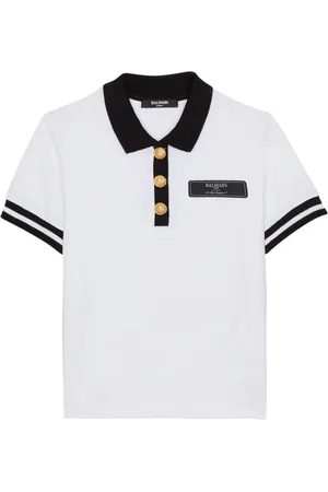 Balmain Two-tone cotton polo shirt