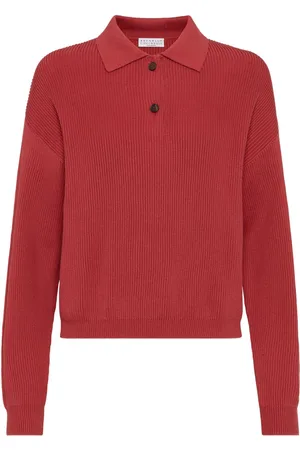 Brunello Cucinelli Ribbed polo top