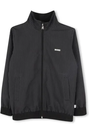 HUGO BOSS Logo-embroidered striped sweatshirt
