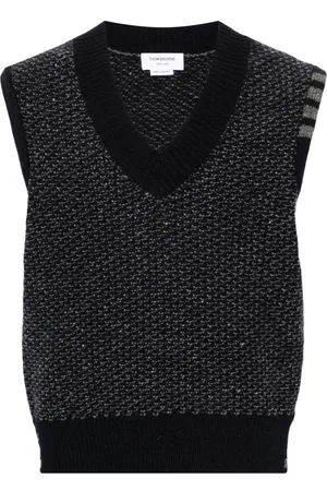 Thom Browne 4-Bar textured-knit vest