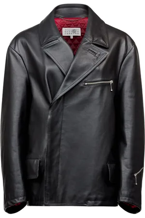 Maison Margiela Zip-detailing leather jacket