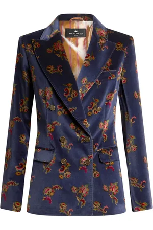 Etro Floral velvet blazer