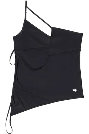 Balenciaga Asymmetric strap-detail tank top