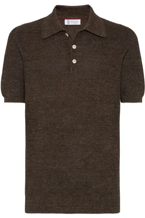 Brunello Cucinelli Ribbed-knit polo shirt