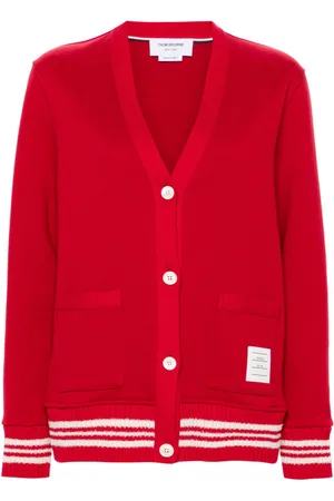 Thom Browne Stripe-trim cotton cardigan