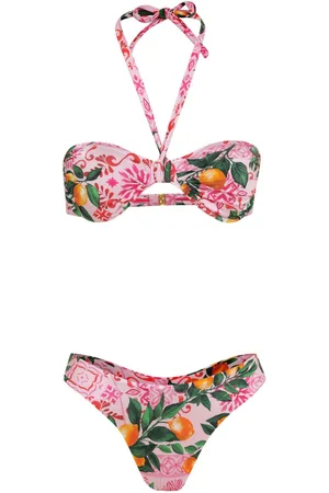 Brigitte Lemon-print bikini set