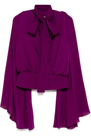 Elie saab V plunge cape sleeves top
