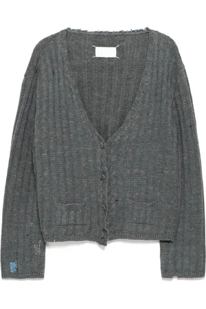 Maison Margiela Distressed plunging cardigan