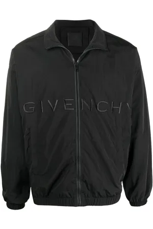 Givenchy Embroidered-logo zip-fastening jacket