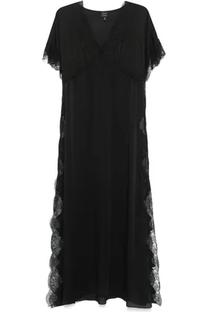 CARINE GILSON Sonia lace-trim silk dress