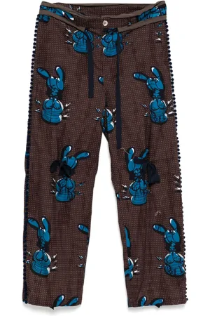 midorikawa Graphic-print trousers