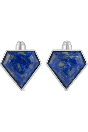 Mateo Sterling Pentagon lapis lazuli cufflinks