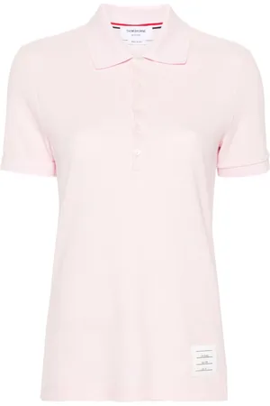 Thom Browne Logo-patch piqué polo top