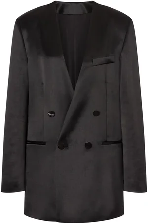 Serafini Lapeless double-breasted blazer