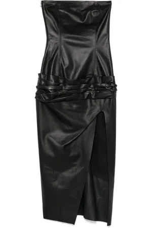 The Attico Leather midi dress