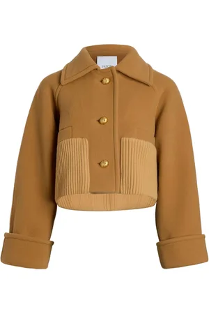 Patou Rib-waist cropped coat