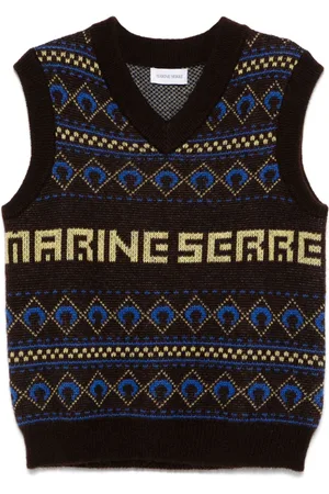 Marine Serre Jacquard knit vest