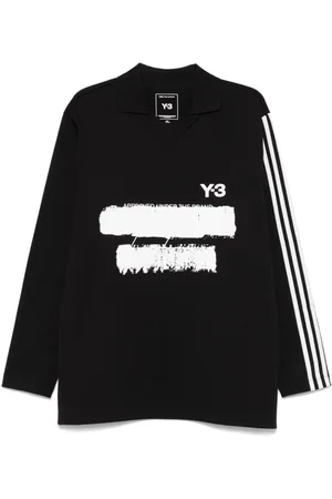 Y-3 Graphic-logo long-sleeves polo shirt
