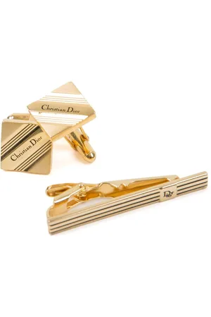 Dior 1980s cuffs and tie-link set
