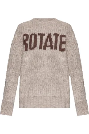 ROTATE Logo-intarsia sweater